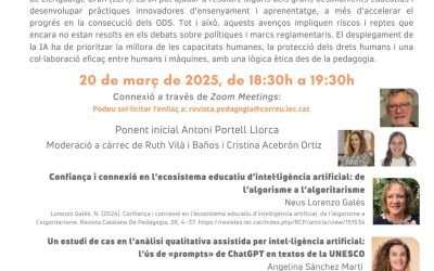 VIII: Seminari Web “Intel·ligència artificial en l’educació des de la pedagogia”