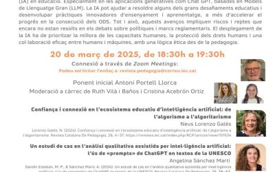VII SEMINARI WEB REVISTA CATALANA DE PEDAGOGIA 20-03-2025 – 18.30 H