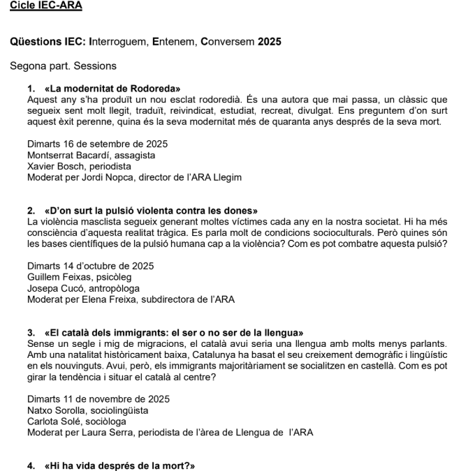 Qüestions IEC: interroguem, entenem, conversem
